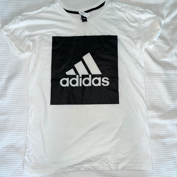 adidas Other - NEVER WORN BEFORE Adidas White Tee With Black Logo Size Small